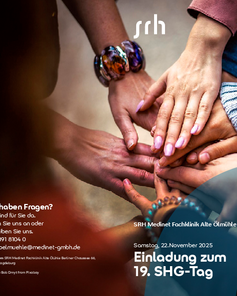 Einladung zum 19. SHG-Tag am 22. November 2025, mit Kontaktinformationen und Fragen zur Veranstaltung.